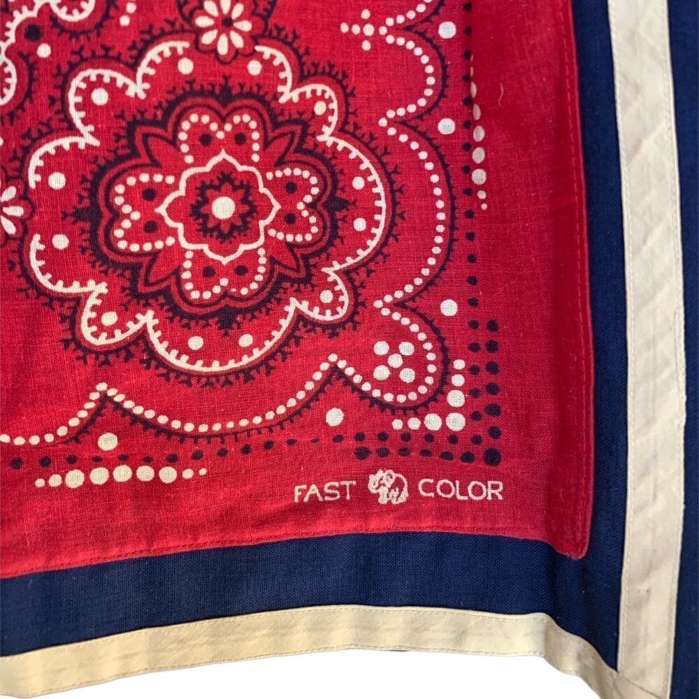 Vintage 40s 50s Western Prairie Full/Circle Pleat Skirt‎ Red Blue XS #92G - Picture 10 of 11